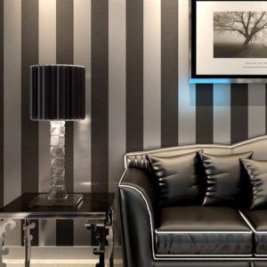 Black and Silver Striped Wallpaper
